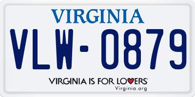 VA license plate VLW0879