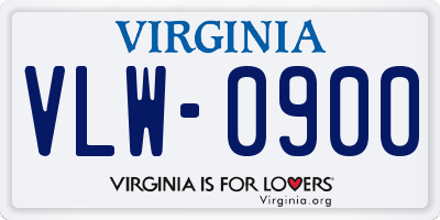 VA license plate VLW0900