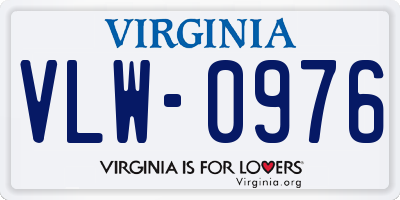 VA license plate VLW0976