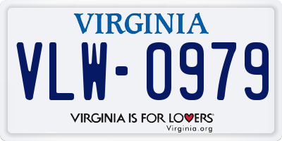 VA license plate VLW0979