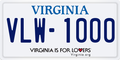 VA license plate VLW1000