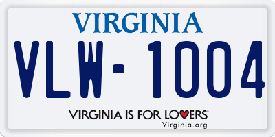 VA license plate VLW1004