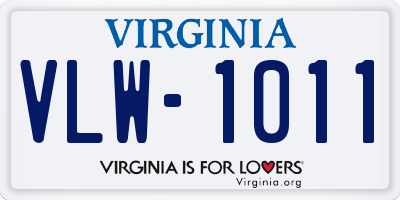 VA license plate VLW1011