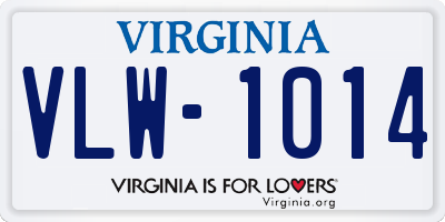 VA license plate VLW1014