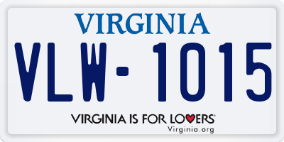 VA license plate VLW1015