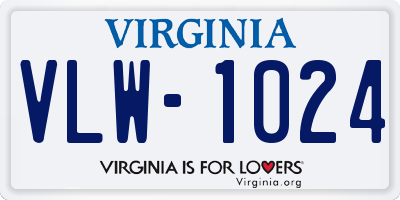 VA license plate VLW1024