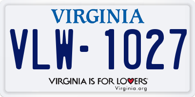 VA license plate VLW1027