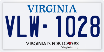 VA license plate VLW1028