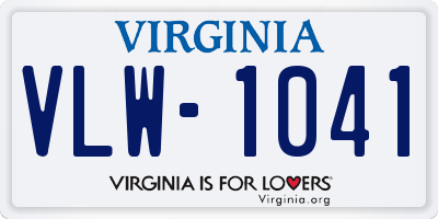 VA license plate VLW1041