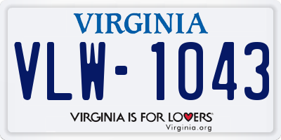 VA license plate VLW1043