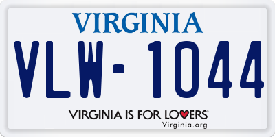 VA license plate VLW1044