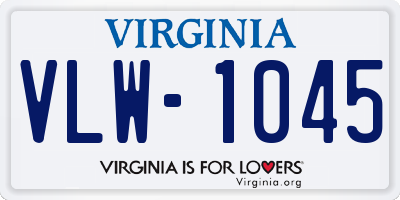 VA license plate VLW1045