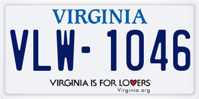 VA license plate VLW1046