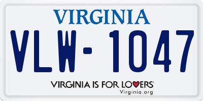 VA license plate VLW1047