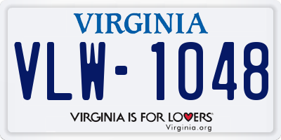 VA license plate VLW1048