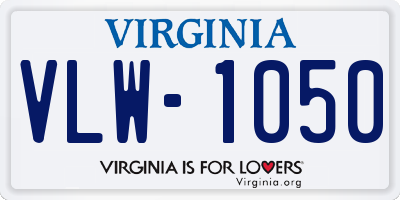 VA license plate VLW1050