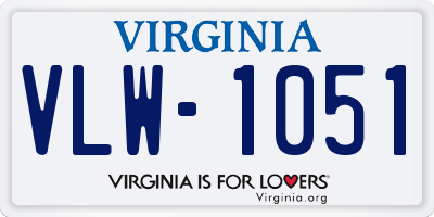 VA license plate VLW1051