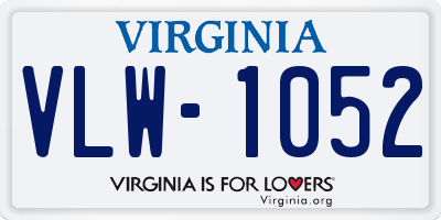 VA license plate VLW1052