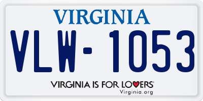 VA license plate VLW1053