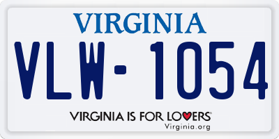 VA license plate VLW1054