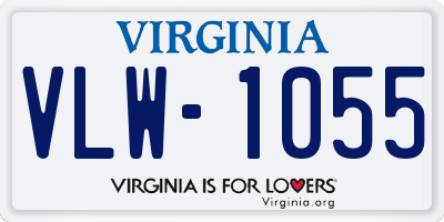 VA license plate VLW1055