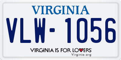 VA license plate VLW1056