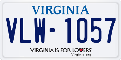 VA license plate VLW1057