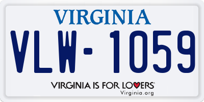 VA license plate VLW1059