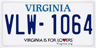 VA license plate VLW1064