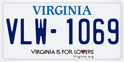 VA license plate VLW1069