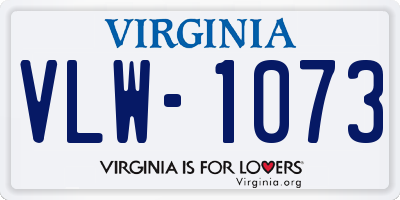 VA license plate VLW1073