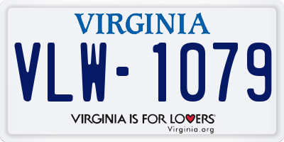 VA license plate VLW1079