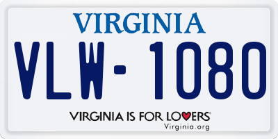 VA license plate VLW1080