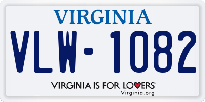 VA license plate VLW1082