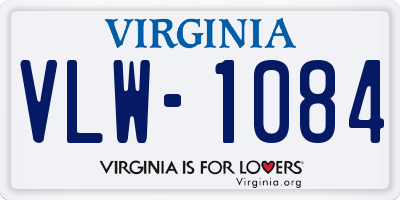 VA license plate VLW1084