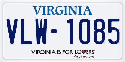 VA license plate VLW1085