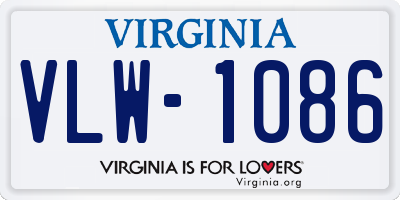 VA license plate VLW1086