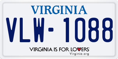 VA license plate VLW1088