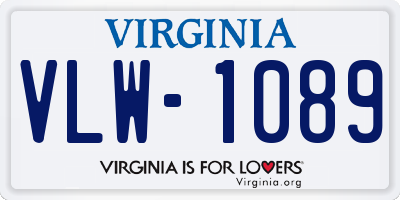 VA license plate VLW1089