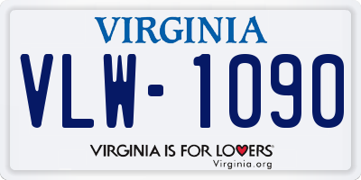 VA license plate VLW1090