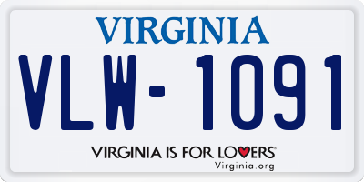 VA license plate VLW1091