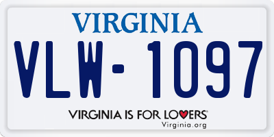 VA license plate VLW1097