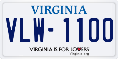 VA license plate VLW1100