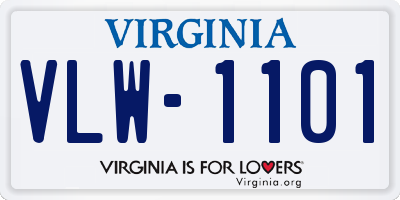 VA license plate VLW1101