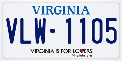 VA license plate VLW1105