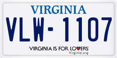 VA license plate VLW1107