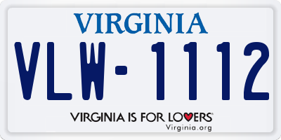 VA license plate VLW1112