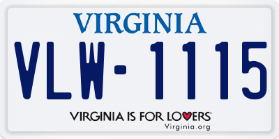 VA license plate VLW1115