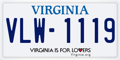 VA license plate VLW1119