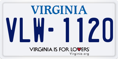 VA license plate VLW1120